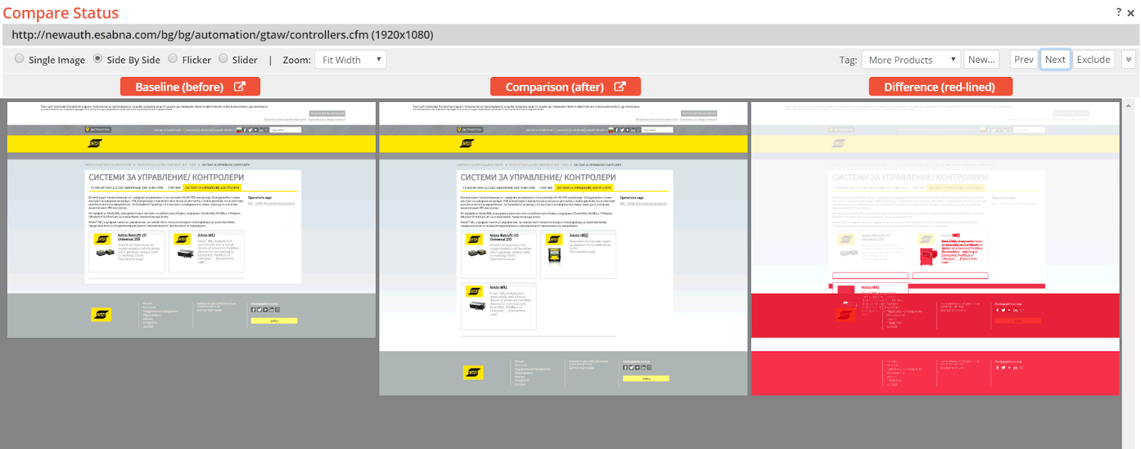 A submenu item beneath the ESAB yellow banner was not rendered correctly