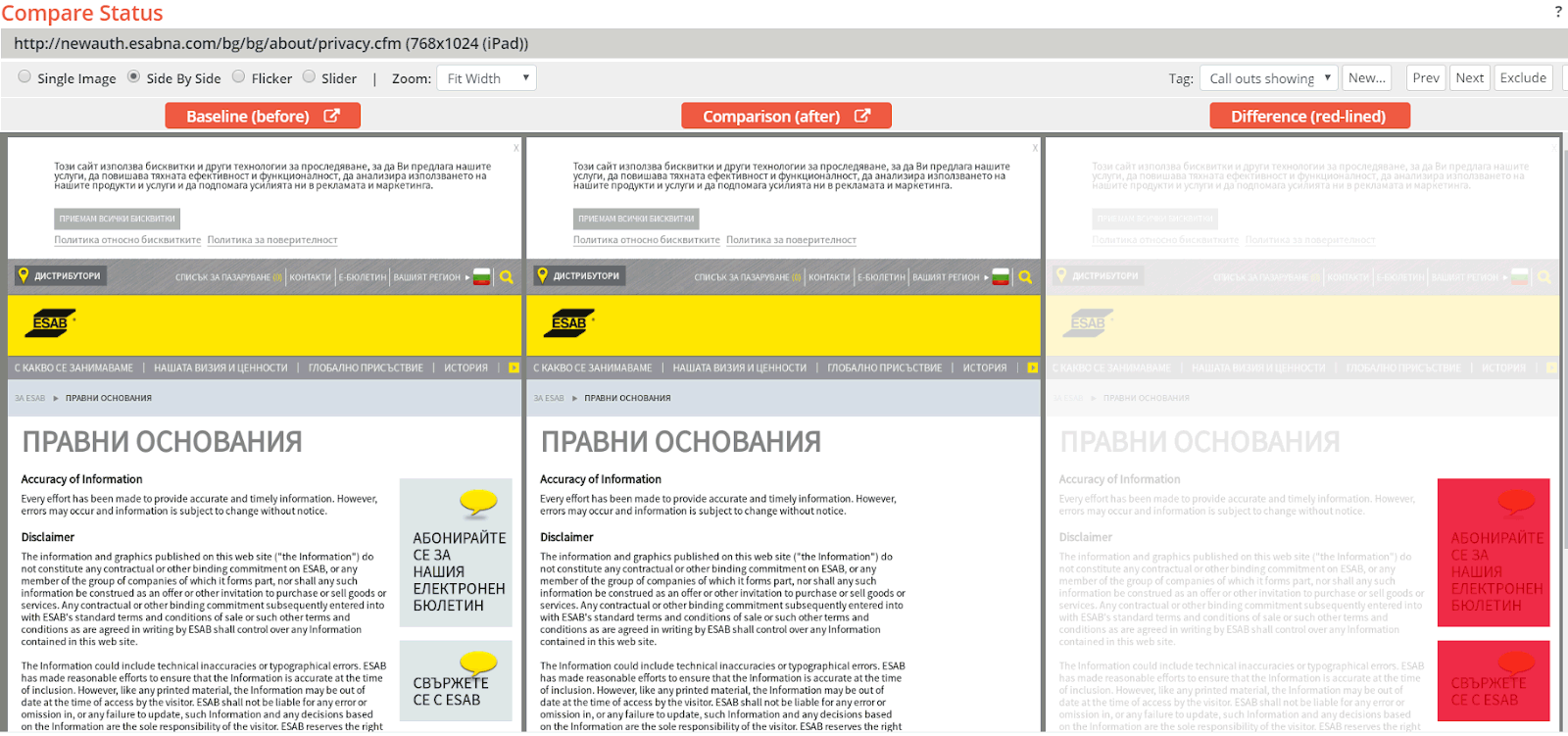 Bulgarian page where the light blue Call to Action callouts in the right-side column were missing